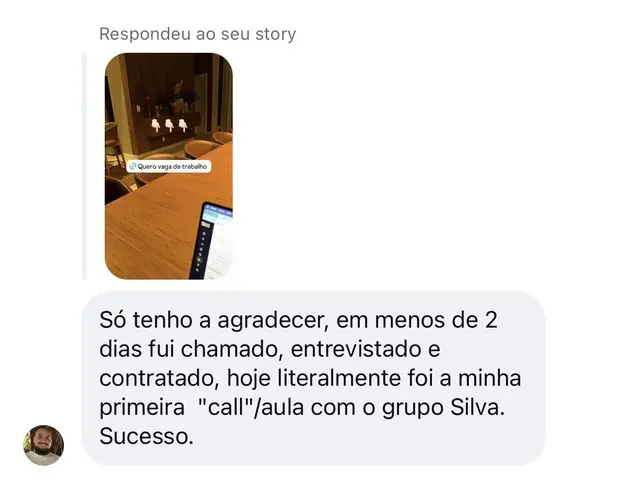 Mensagem: contratado em menos de 2 dias